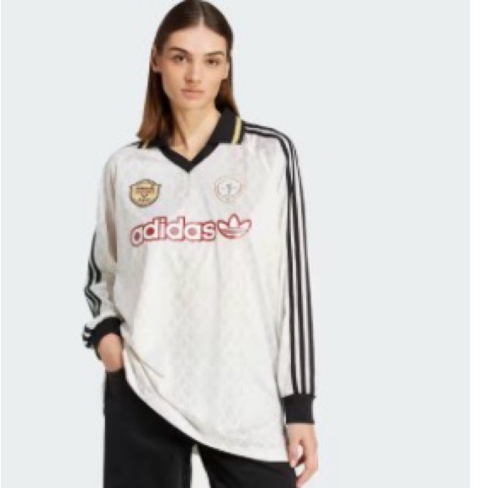 NWT Adidas Off-White and Black Long Sleeve Jersey